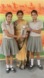 Galaxy and Mahima Gilbert. Firts in Inter School ICSE aart competition